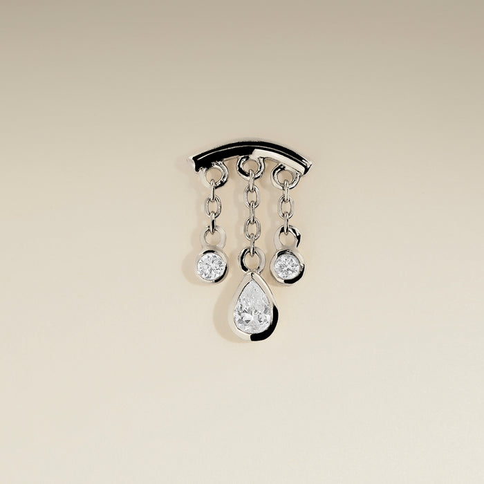 Diamond Pear Multi Charm Hidden Helix in Solid White Gold-Astrid &amp; Miyu