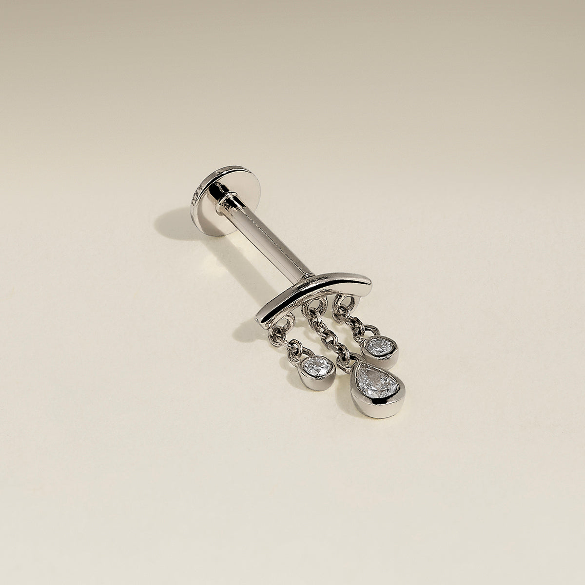 Diamond Pear Multi Charm Hidden Helix in Solid White Gold-Astrid &amp; Miyu