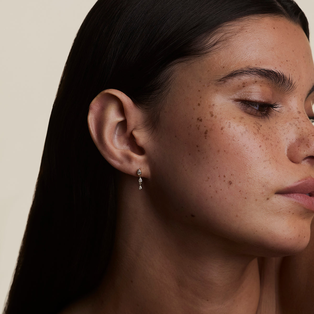 Diamond Pear Drop Stud in Solid Gold-Astrid &amp; Miyu