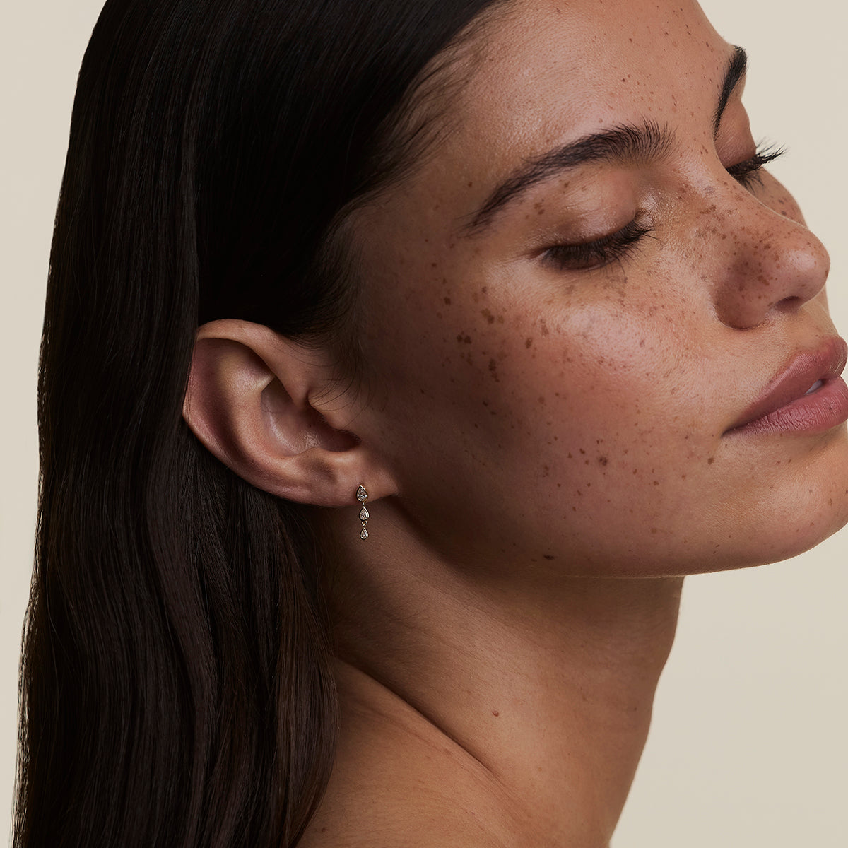 Diamond Pear Drop Stud in Solid Gold-Astrid &amp; Miyu