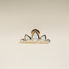 Diamond Pear Curved Piercing Stud in Solid Gold-Astrid &amp; Miyu