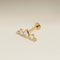 Diamond Pear Curved Piercing Stud in Solid Gold-Astrid &amp; Miyu