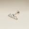 Diamond Pear Curved Piercing Stud in Solid White Gold-Astrid &amp; Miyu