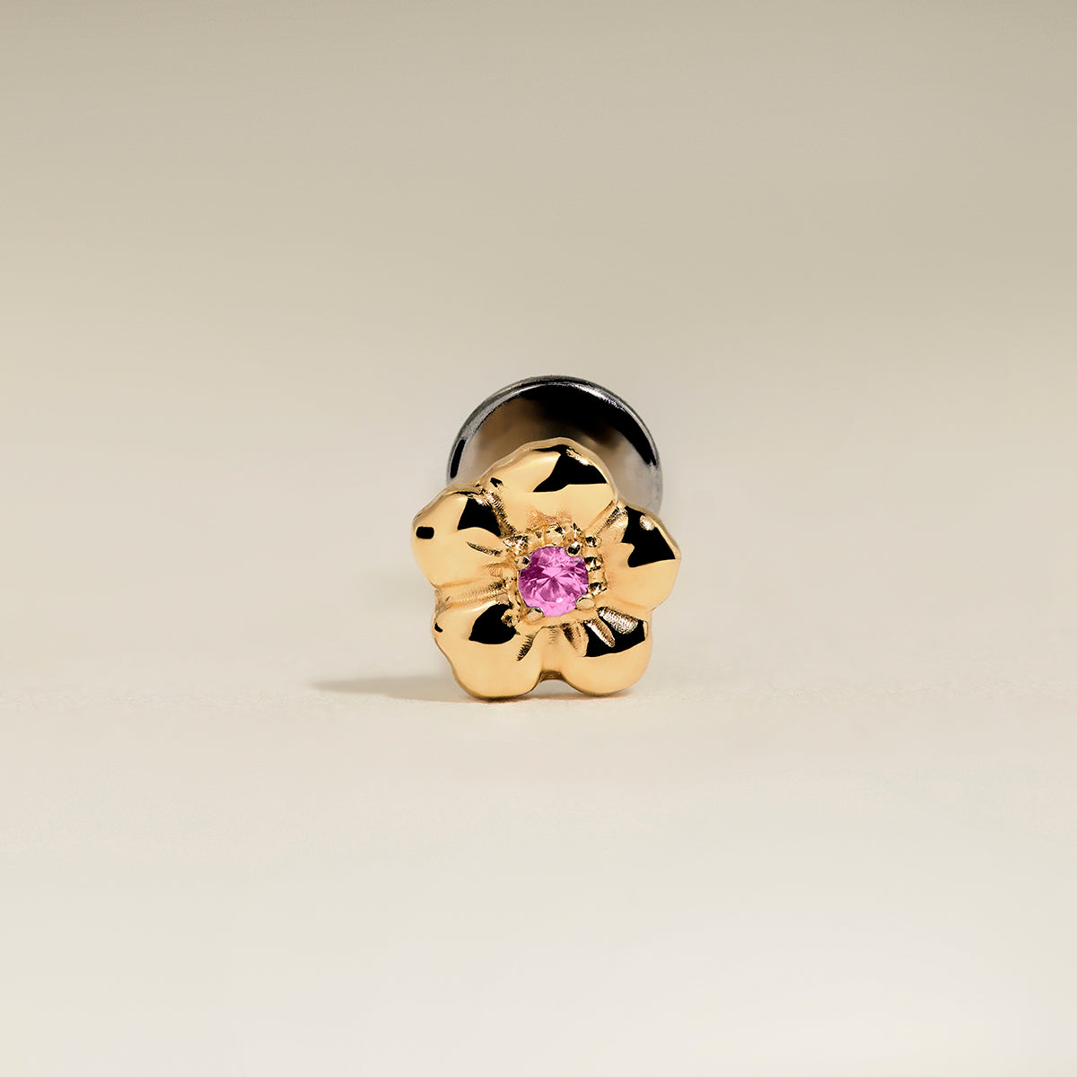 Hibiscus Titanium Piercing Stud in Gold-Astrid &amp; Miyu