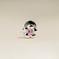 Hibiscus Titanium Piercing Stud in Platinum-Astrid &amp; Miyu