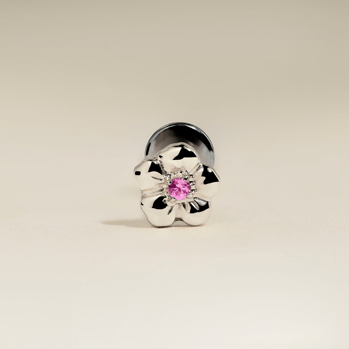 Hibiscus Titanium Piercing Stud in Platinum-Astrid &amp; Miyu