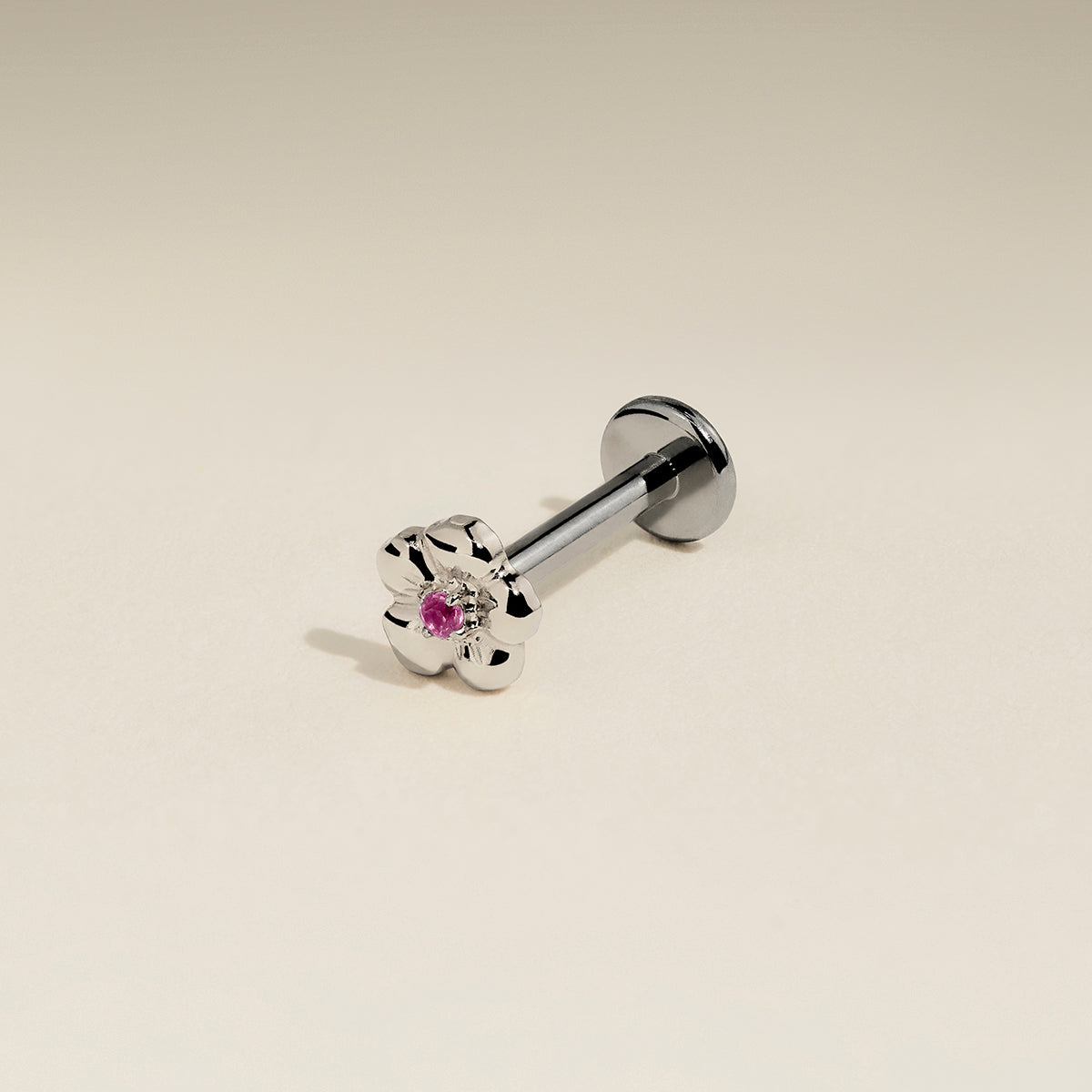 Hibiscus Titanium Piercing Stud in Platinum-Astrid &amp; Miyu