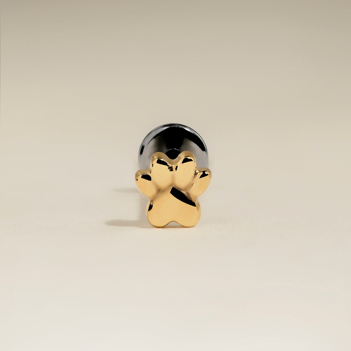 Paw Titanium Piercing Stud in Gold-Astrid &amp; Miyu