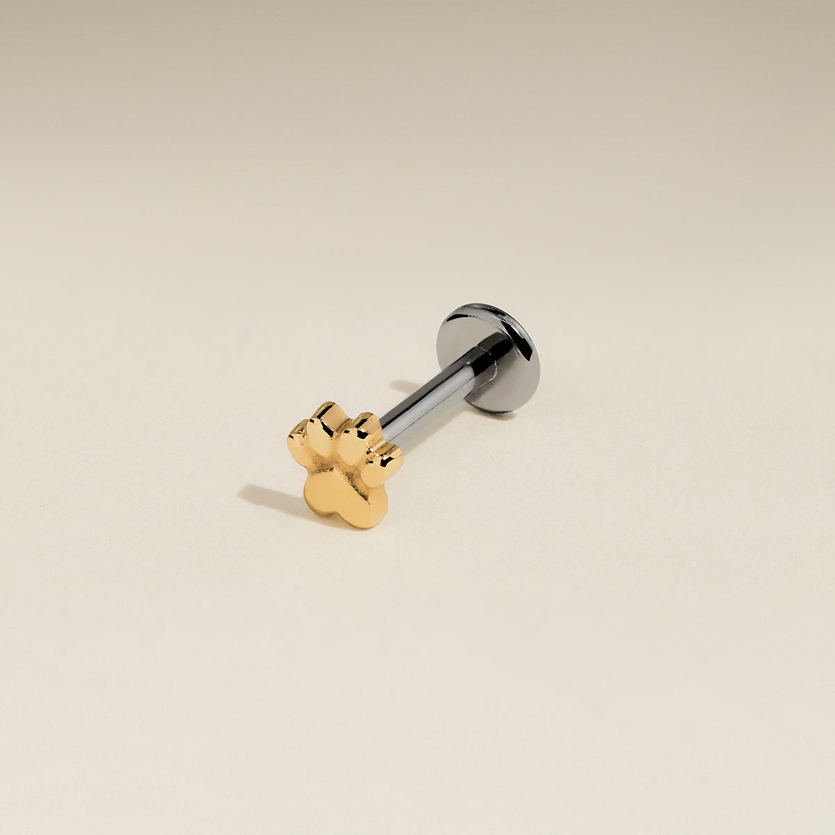 Paw Titanium Piercing Stud in Gold-Astrid &amp; Miyu