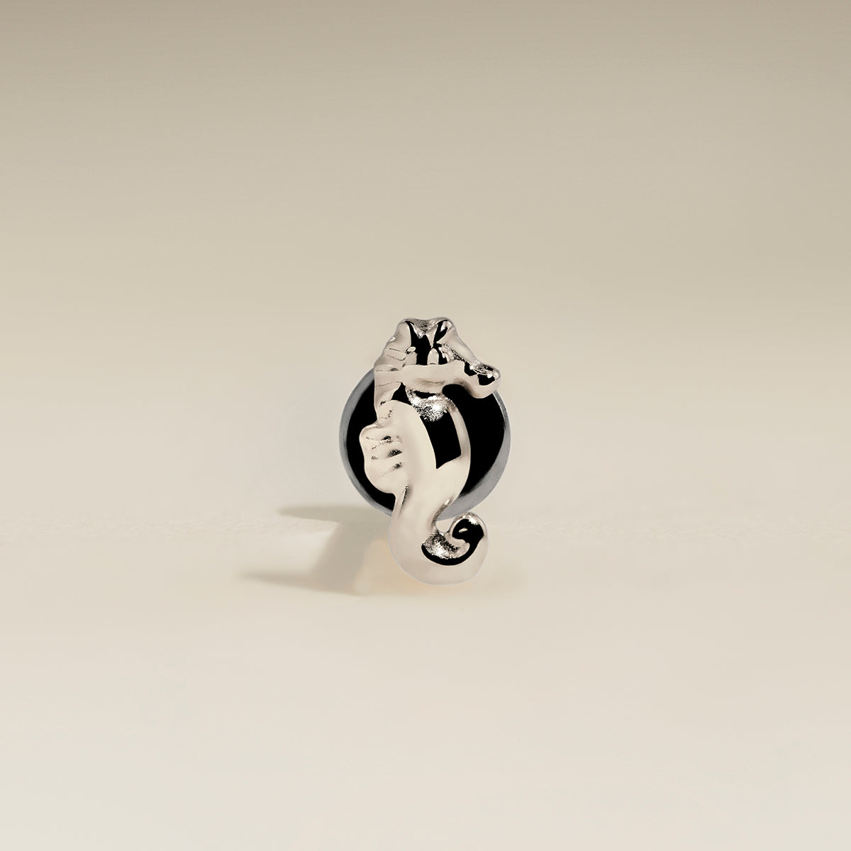 Seahorse Titanium Piercing Stud in Platinum-Astrid &amp; Miyu