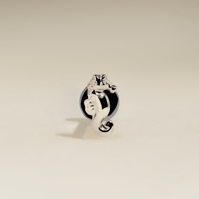 Seahorse Titanium Piercing Stud in Platinum-Astrid &amp; Miyu