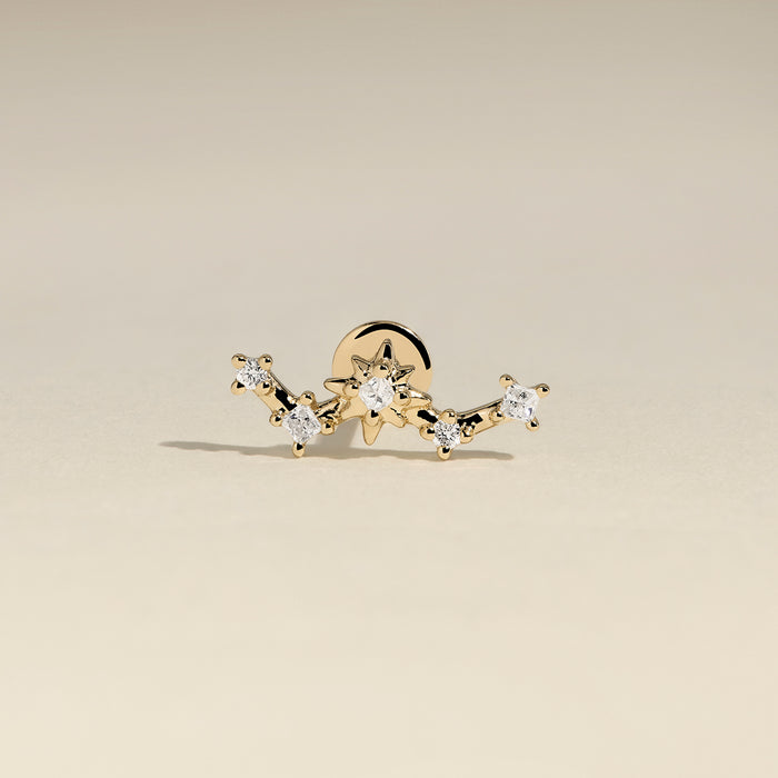 Diamond Constellation Piercing Stud in Solid Gold-Astrid &amp; Miyu