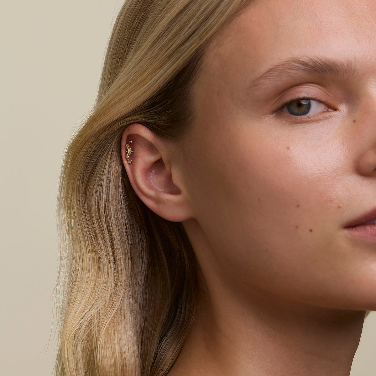 Diamond Constellation Piercing Stud in Solid Gold-Astrid &amp; Miyu