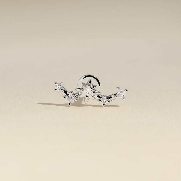 Diamond Constellation Piercing Stud in Solid White Gold-Astrid &amp; Miyu