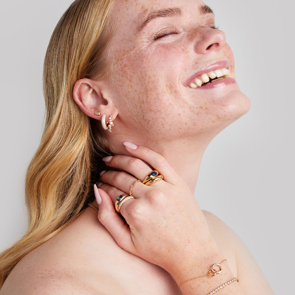 18k Gold Plated Jewellery - Gleam Crystal Hoops in Gold - Hoop Earrings - Astrid &amp; Miyu