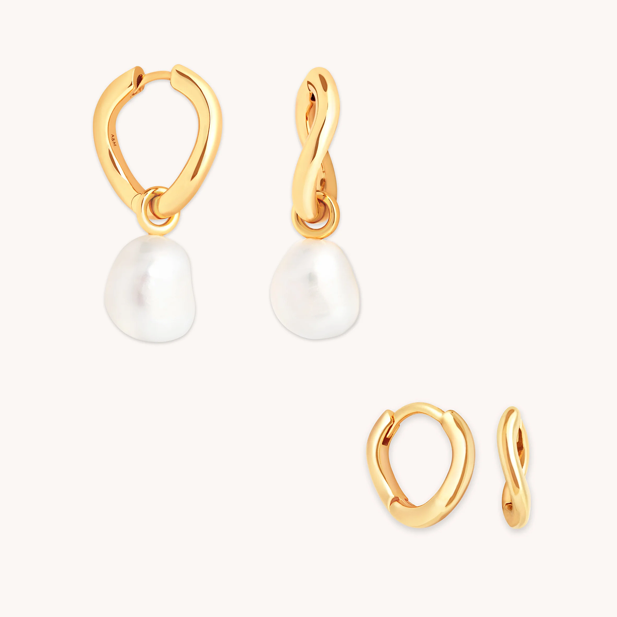 Bold Zodiacs & Zodiac Gift Sets - Serenity Pearl Gift Set in Gold - Stacking Sets - Astrid &amp; Miyu
