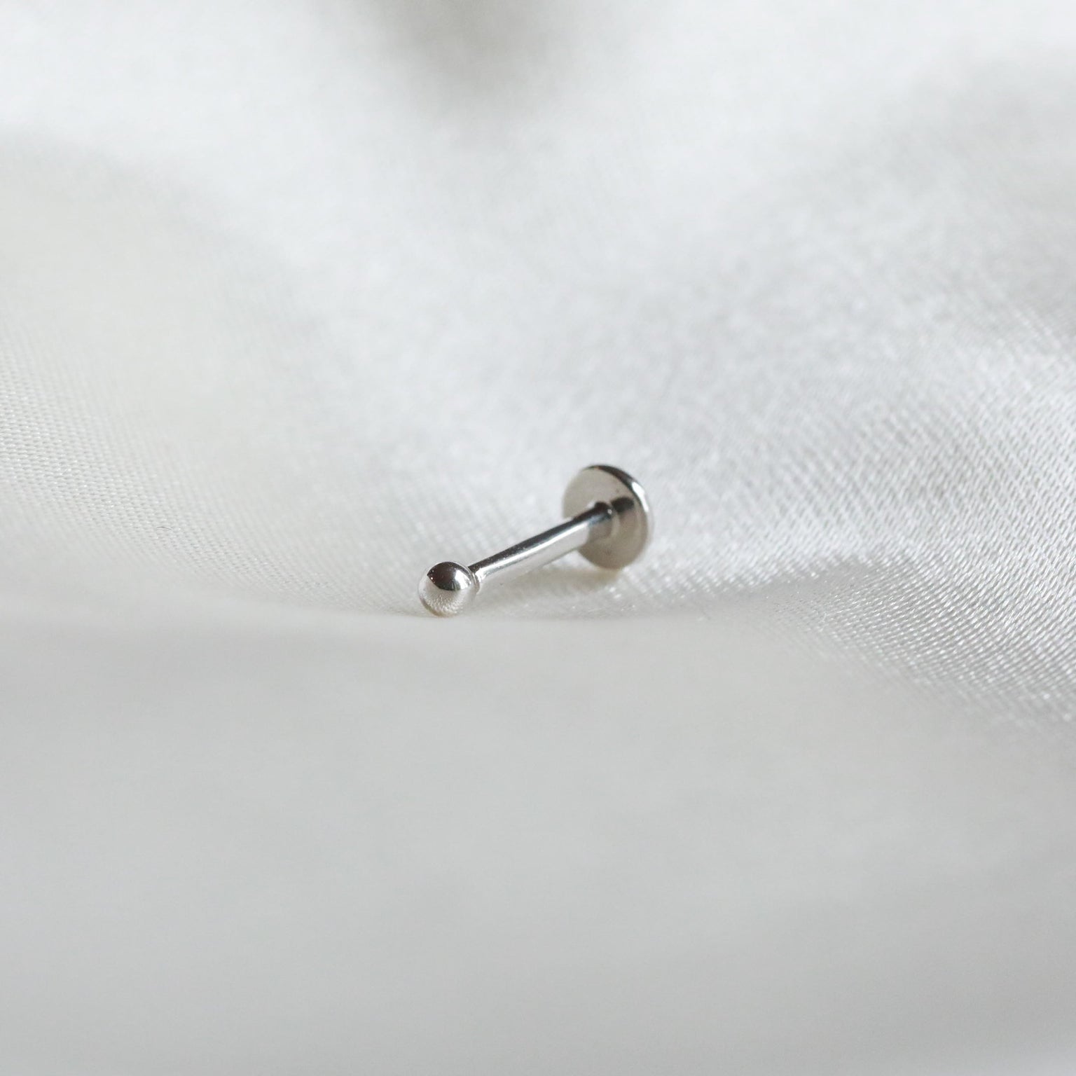 Conch Piercing Jewellery - Solid White Gold Small Ball Piercing Stud - Piercing Stud - Astrid &amp; Miyu
