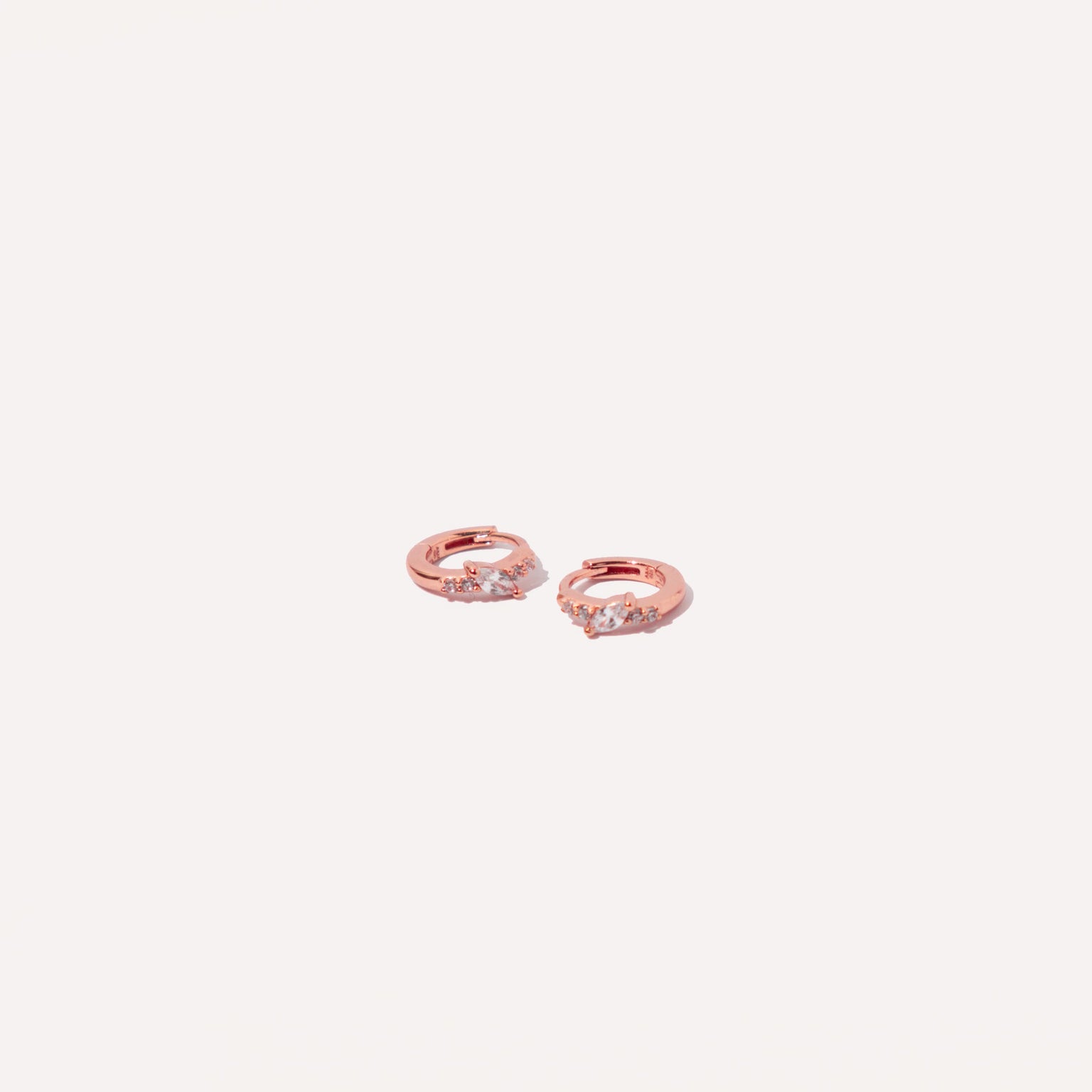 Navette Crystal Huggies in Rose Gold - Huggies - Astrid &amp; Miyu