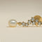 Scalloped Crystal Charm Studs in Gold