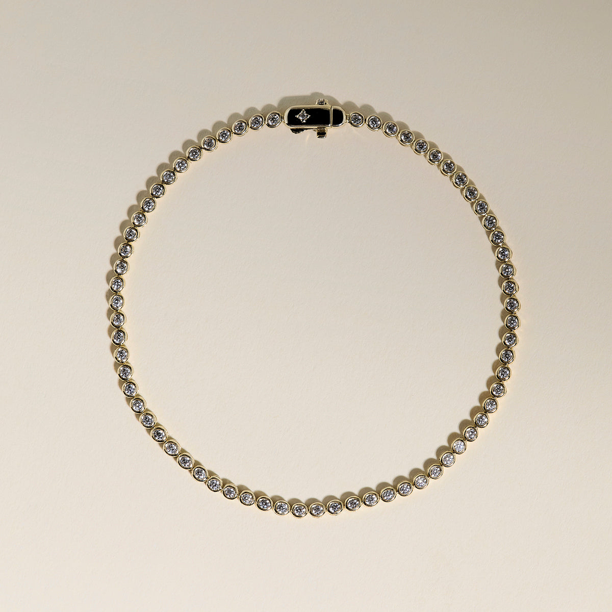 Lab Diamond Tennis Chain Bracelet in Solid Gold-Astrid &amp; Miyu
