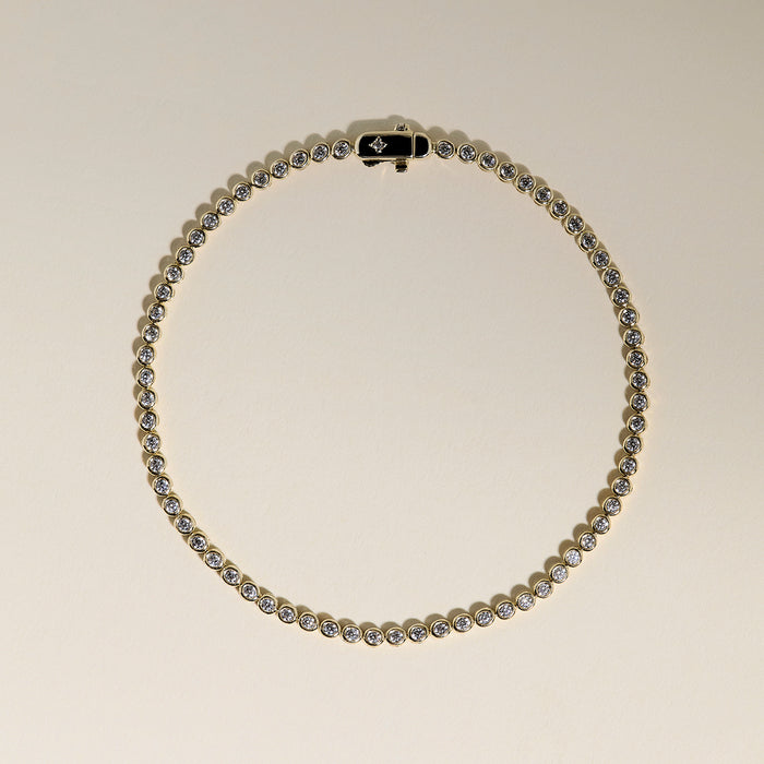 Lab Diamond Tennis Chain Bracelet in Solid Gold-Astrid &amp; Miyu