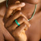 Gemstone Jewellery - Green Onyx Carved Stone Ring in Silver - Stone Rings - Astrid &amp; Miyu