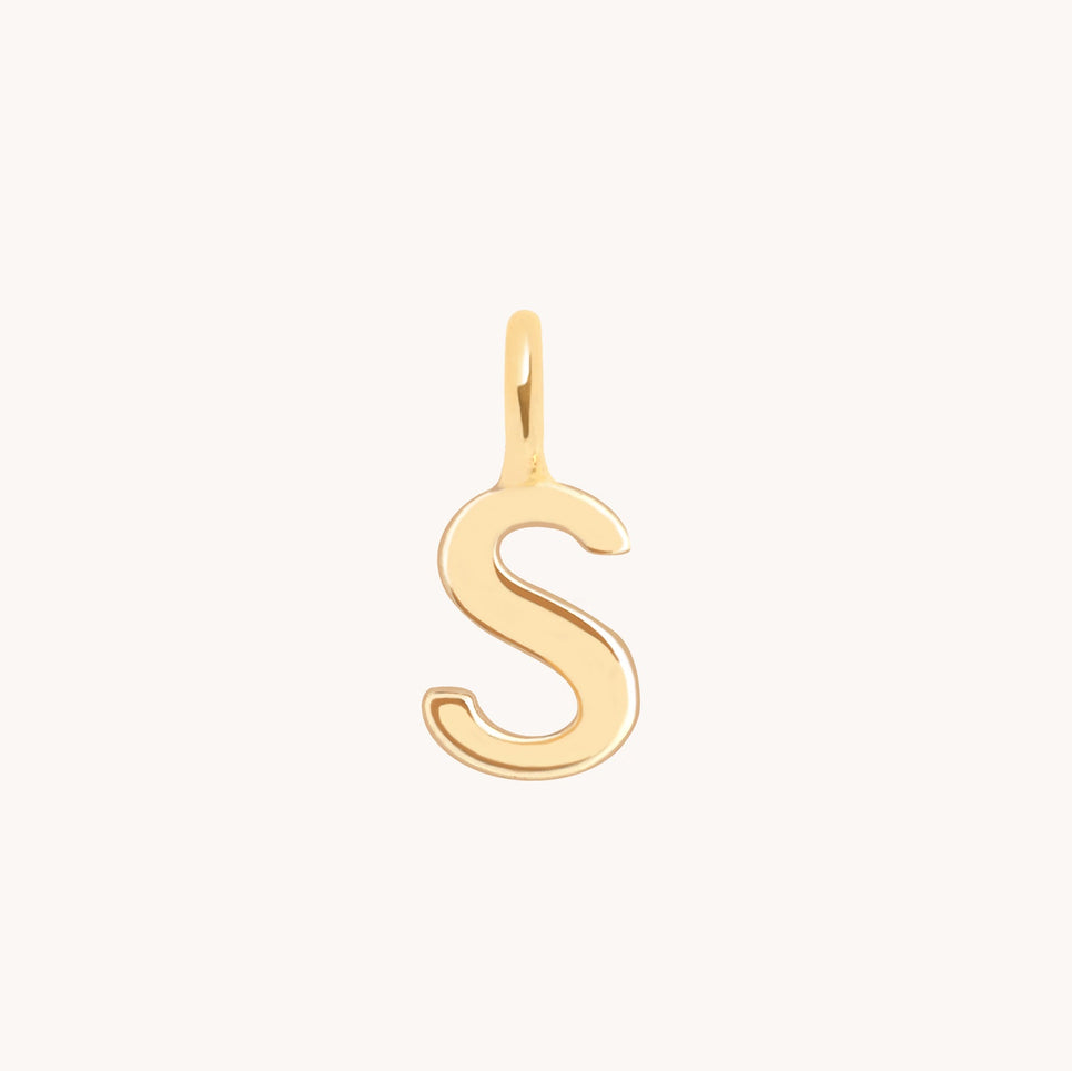 Initial Charms - S Initial Charm 9k Gold - Welding Charm - Astrid &amp; Miyu