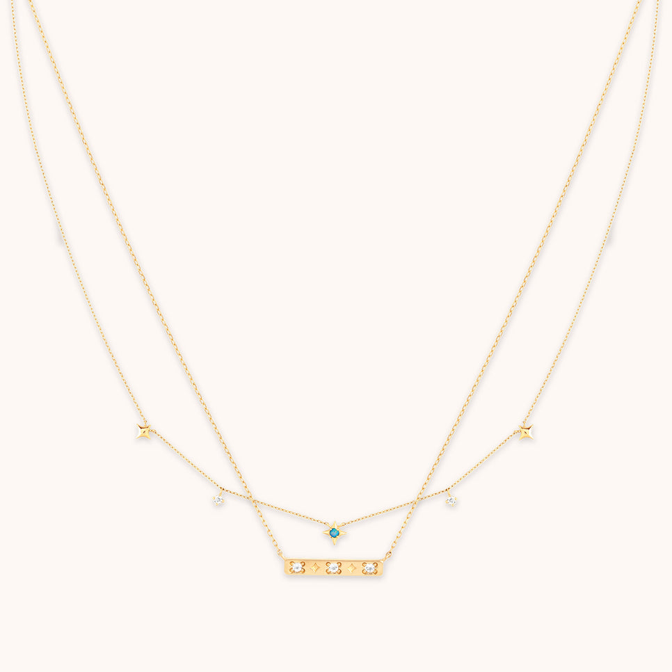 Cosmic Star Necklace Gift Set in Solid Gold