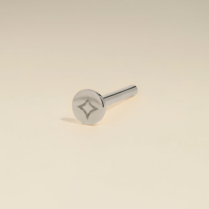 Piercing Post in Solid White Gold