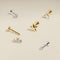 Piercing Post in Solid White Gold-Astrid &amp; Miyu