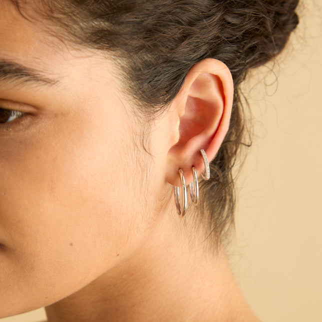 Bold Zodiacs & Zodiac Gift Sets - Essential Shimmer Hoop Gift Set in Silver - Stacking Sets - Astrid & Miyu