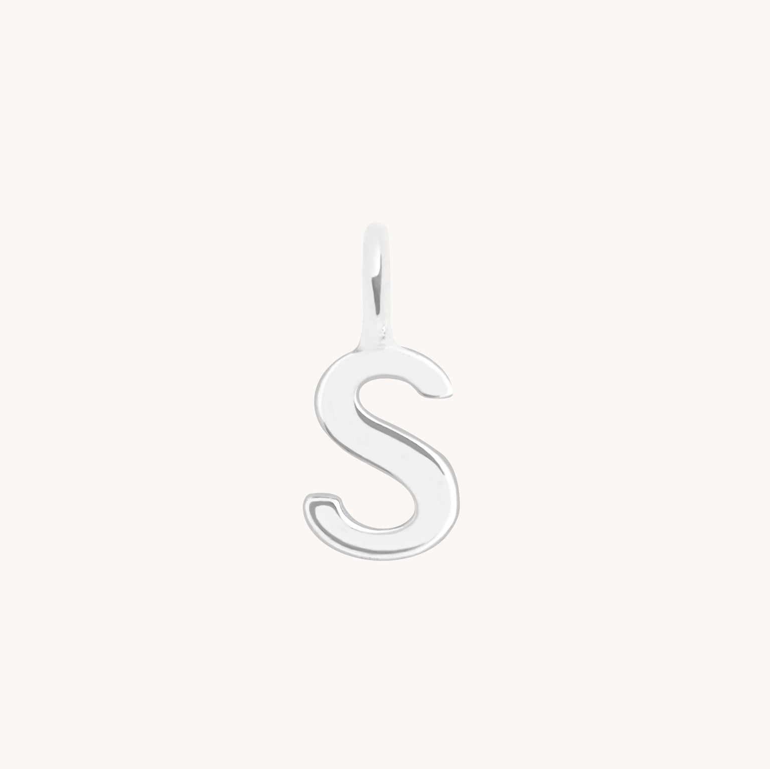 Initial Charms - S Initial Charm 9k White Gold - Welding Charm - Astrid &amp; Miyu