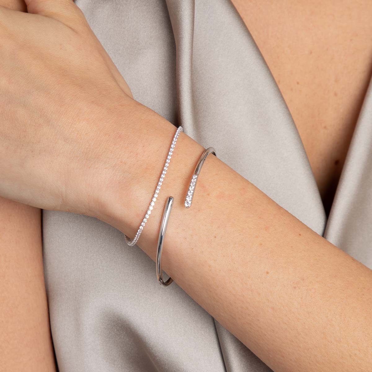 Chain Bracelets - Tennis Chain Bracelet in Silver - Chain Bracelet - Astrid &amp; Miyu