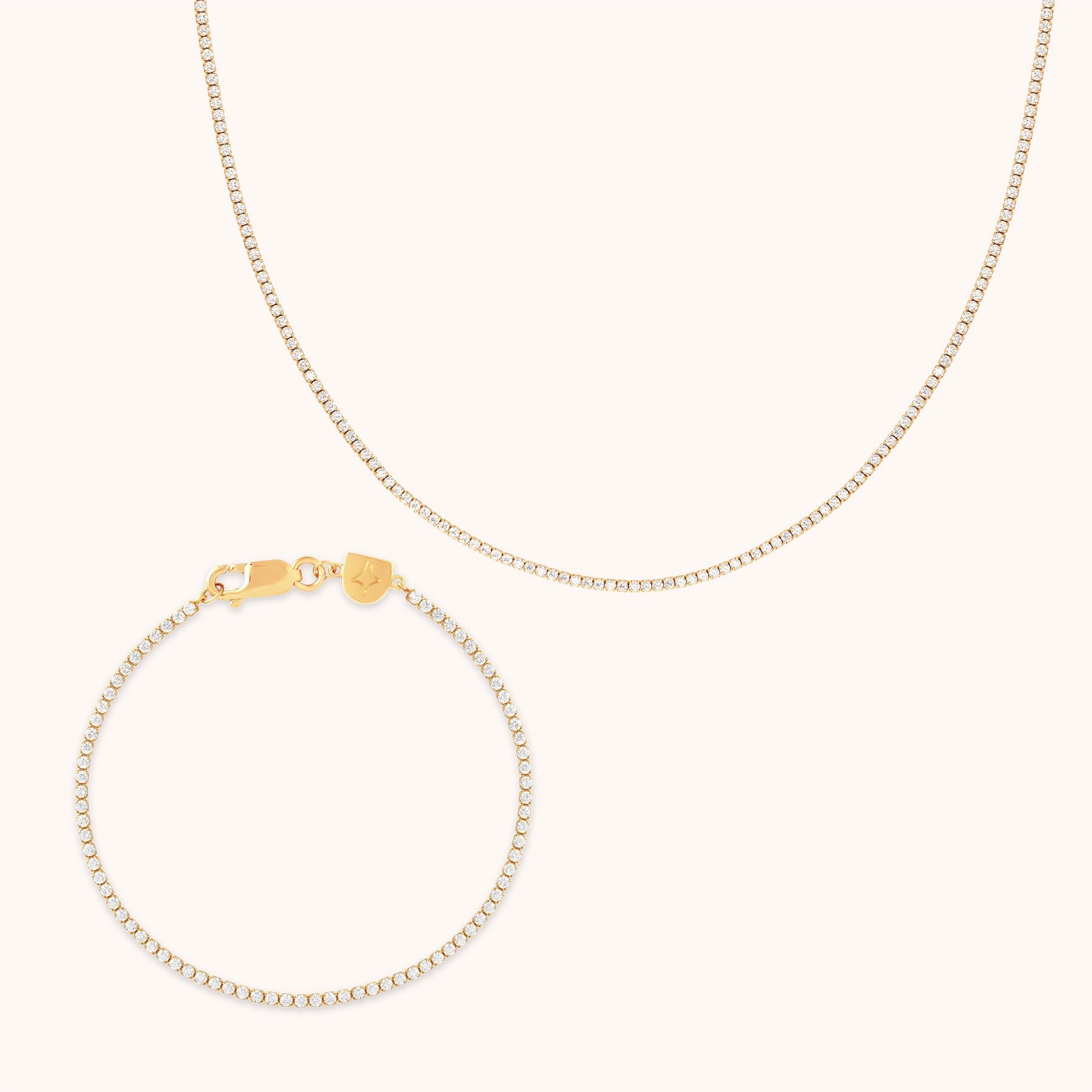 Bold Zodiacs & Zodiac Gift Sets - Tennis Chain Gift Set in Gold - Stacking Sets - Astrid &amp; Miyu
