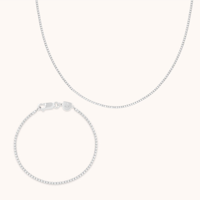 Bold Zodiacs & Zodiac Gift Sets - Tennis Chain Gift Set in Silver - Stacking Sets - Astrid &amp; Miyu