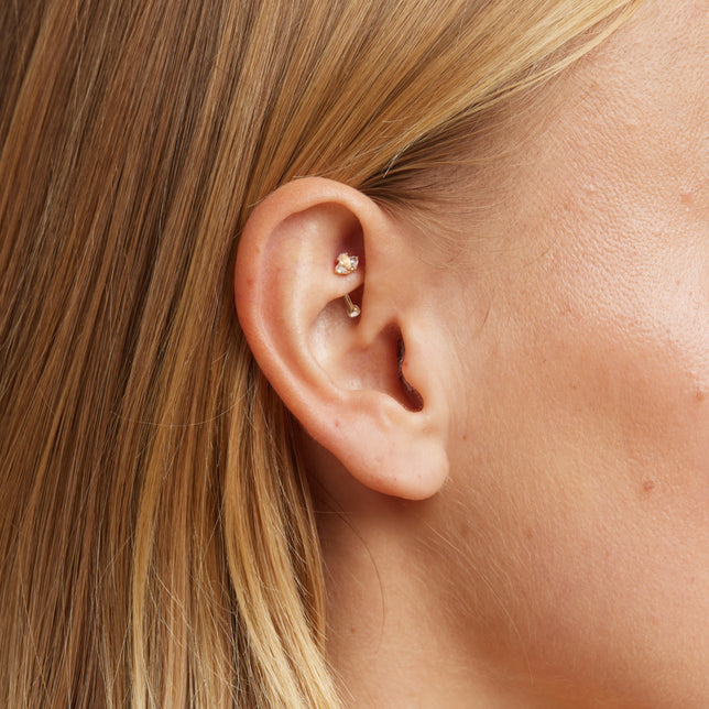 Topaz Cluster Rook Bar in Solid Gold-Astrid & Miyu