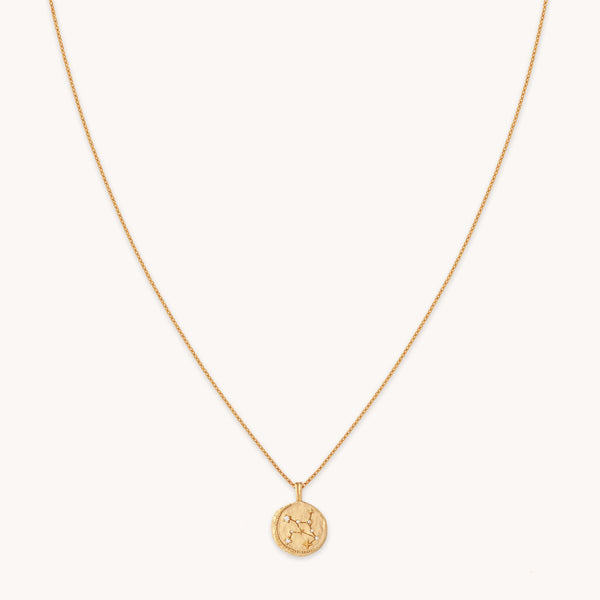 Virgo Zodiac Pendant Necklace in Gold