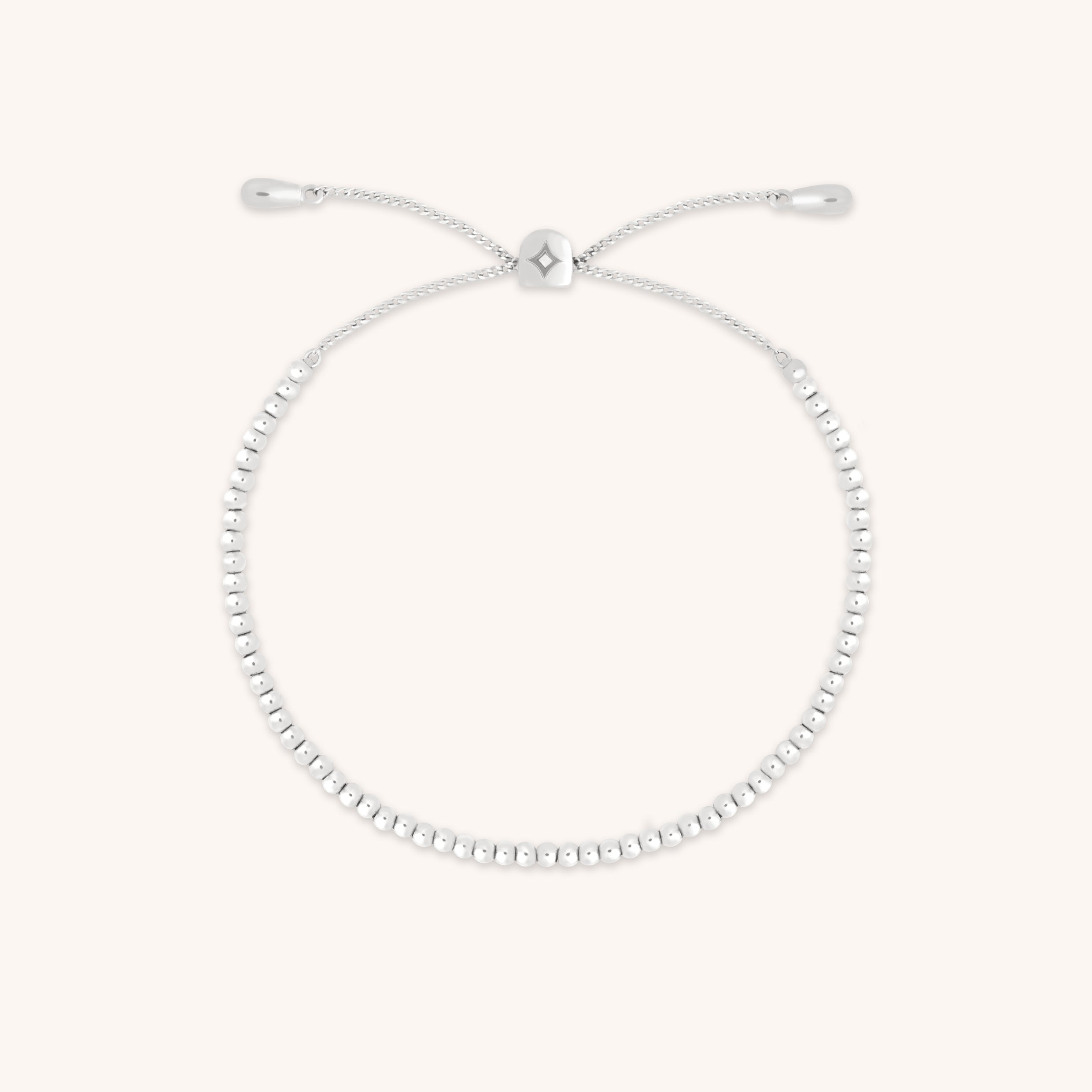 Beaded Bracelet in Solid White Gold-Astrid &amp; Miyu