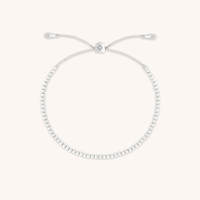 Beaded Bracelet in Solid White Gold-Astrid &amp; Miyu