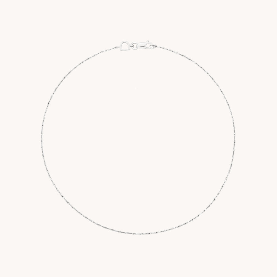 Marylebone Story Chain Anklet in Solid White Gold-Astrid &amp; Miyu