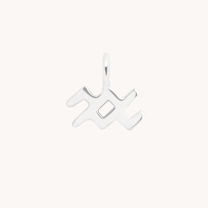 Aquarius Jewellery - Aquarius Zodiac Charm 9k White Gold - Welding Charm - Astrid &amp; Miyu