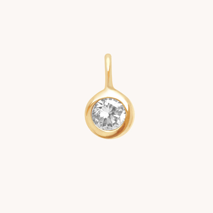 Birthstone Charms - White Topaz Strength Charm 9k Gold - Welding Charm - Astrid &amp; Miyu