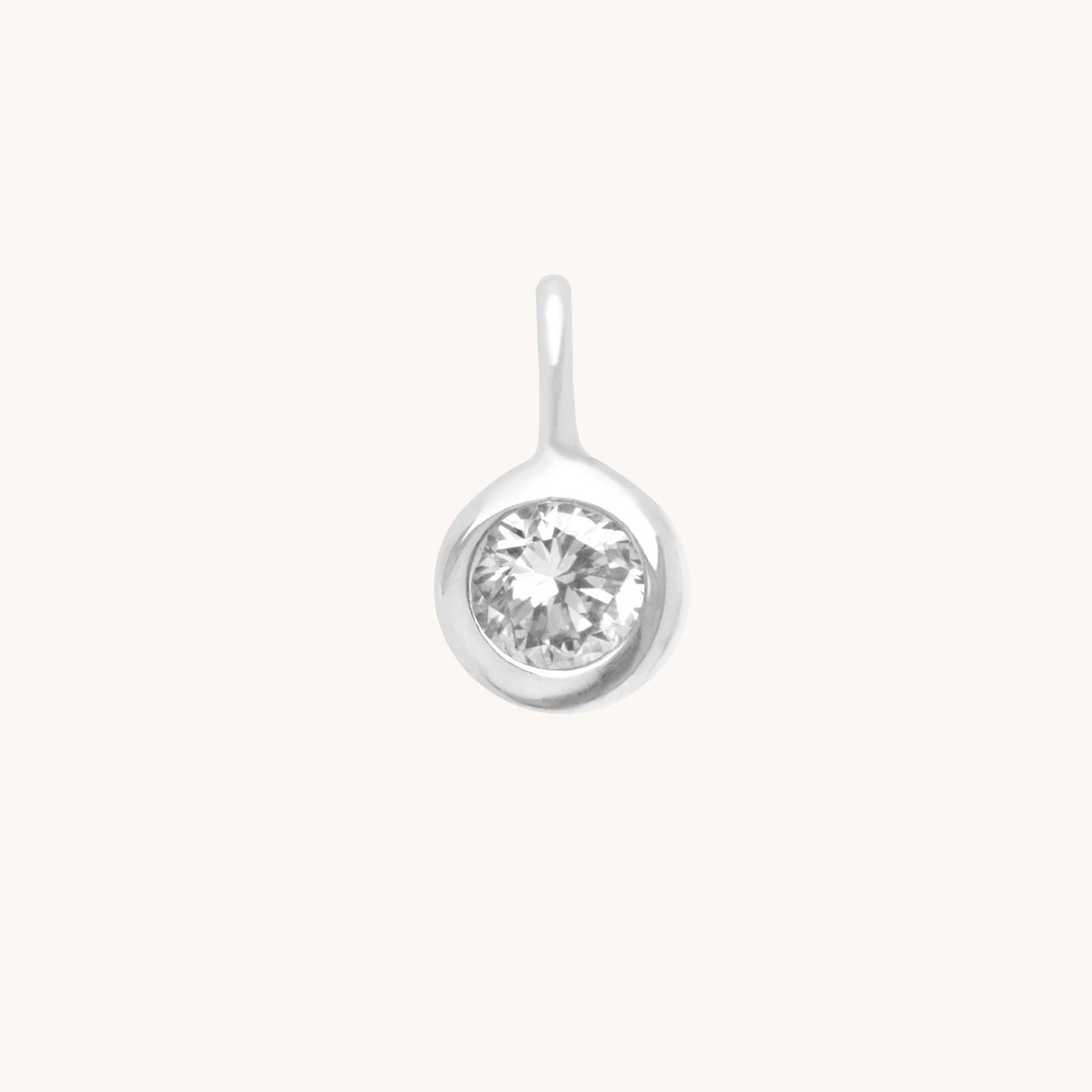 Birthstone Charms - White Topaz Strength Charm 9k White Gold - Welding Charm - Astrid &amp; Miyu