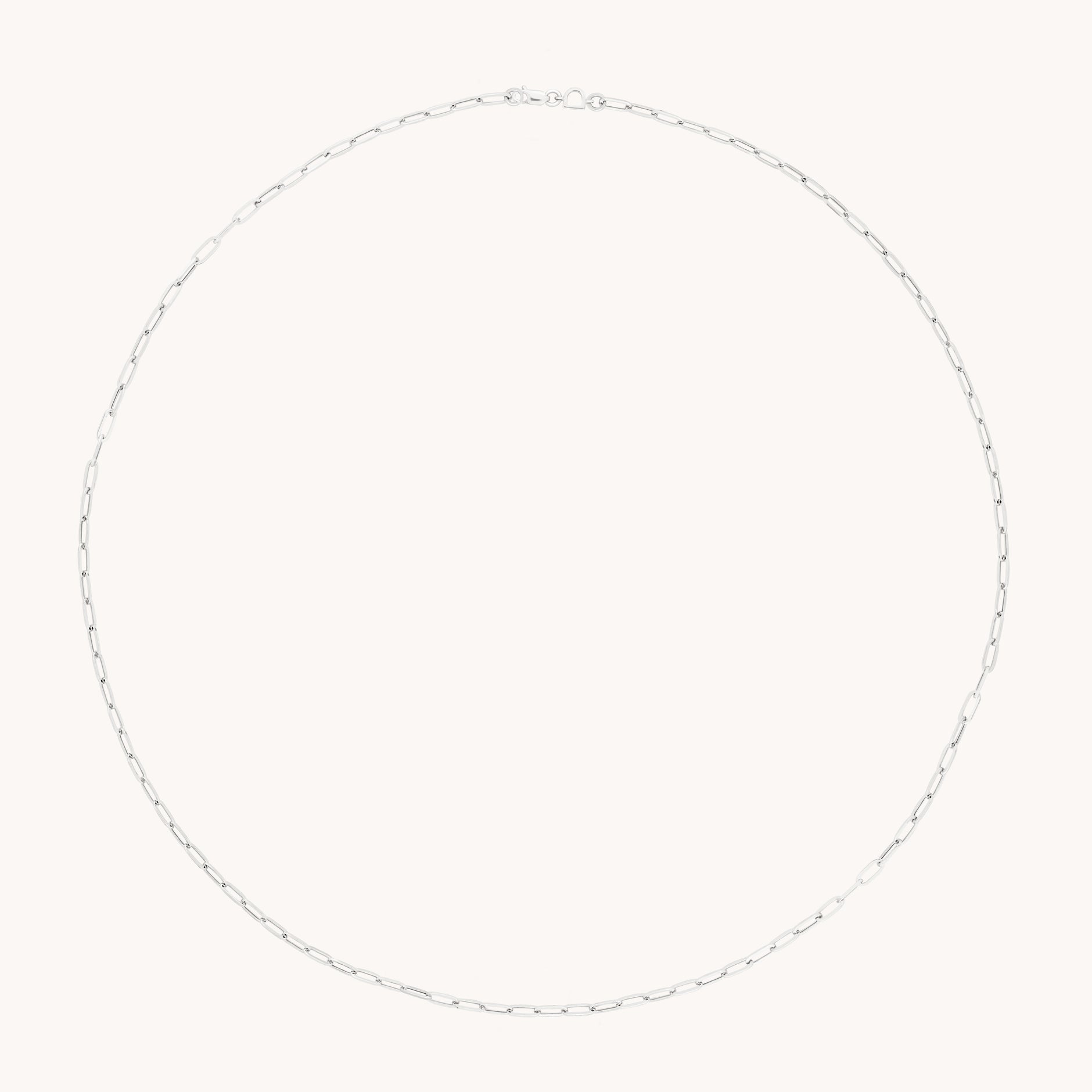 Piccadilly Story Chain Necklace in Solid White Gold-Astrid &amp; Miyu