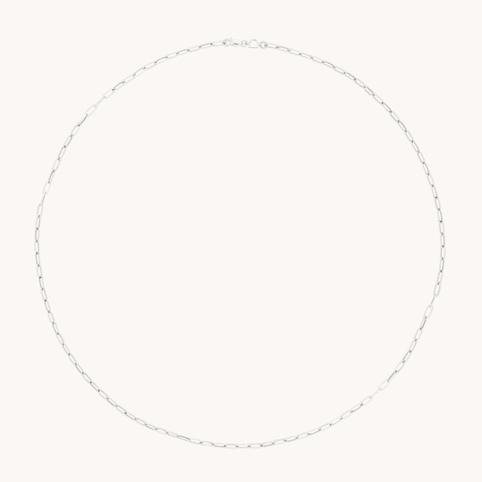 Piccadilly Story Chain Necklace in Solid White Gold-Astrid &amp; Miyu