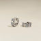 Crystal Ridged Huggies in Silver