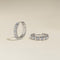 Crystal Ridged Hoops in Silver