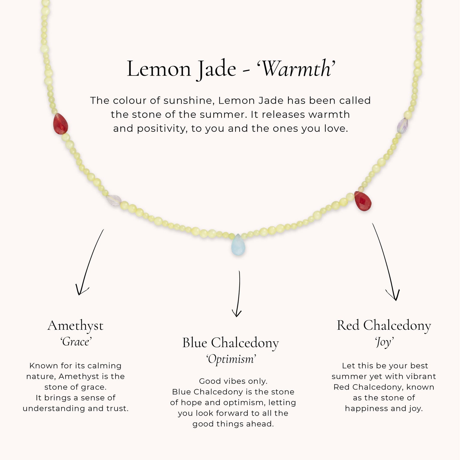 18k Gold Plated Jewellery - Lemon Jade Charm Beaded Necklace in Gold - Bracelet - Astrid &amp; Miyu