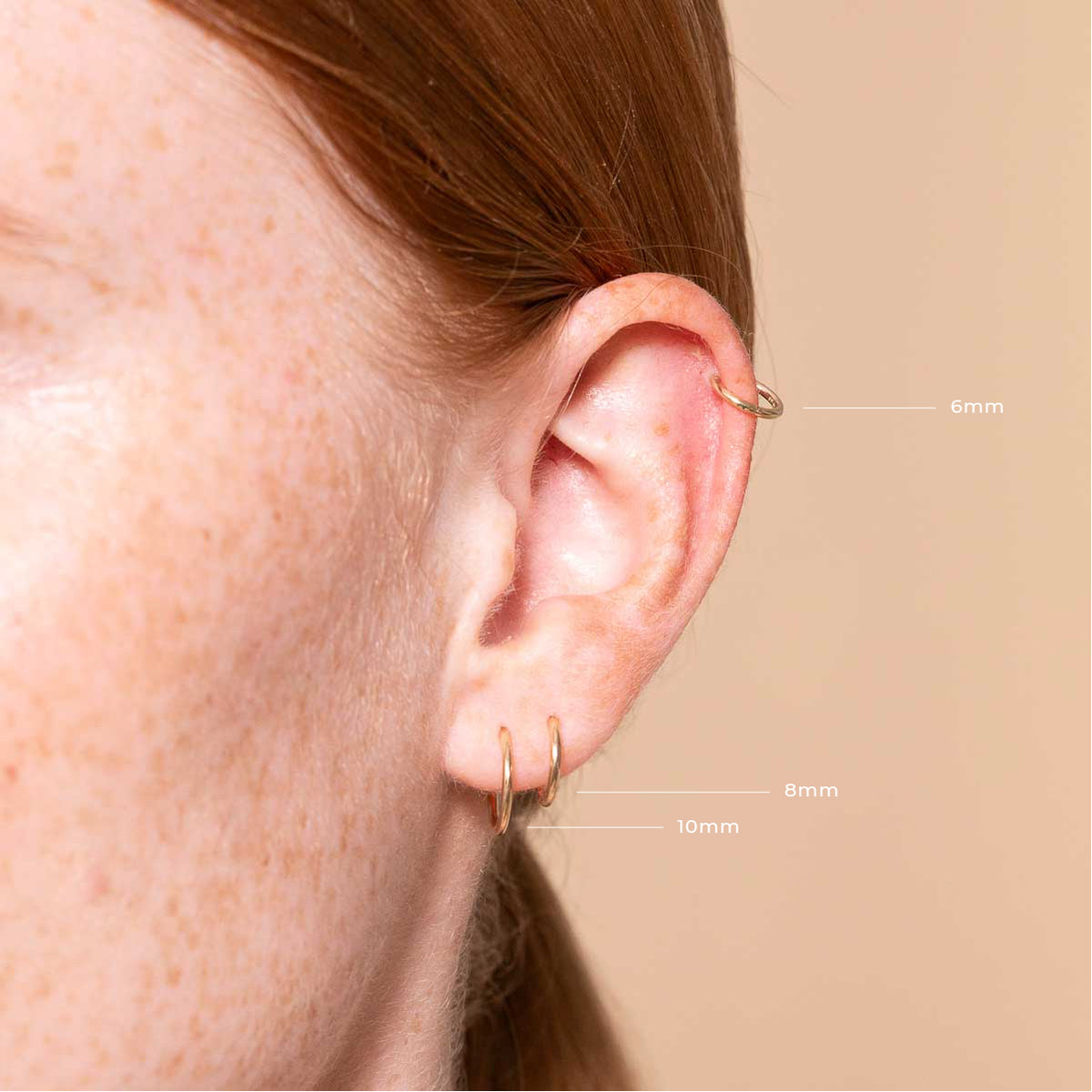 Earrings - Seamless Hoop 1mm in Solid Gold - Piercing Hoop - Astrid &amp; Miyu