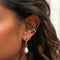 Wave Mint Enamel Ear Cuff in Silver worn